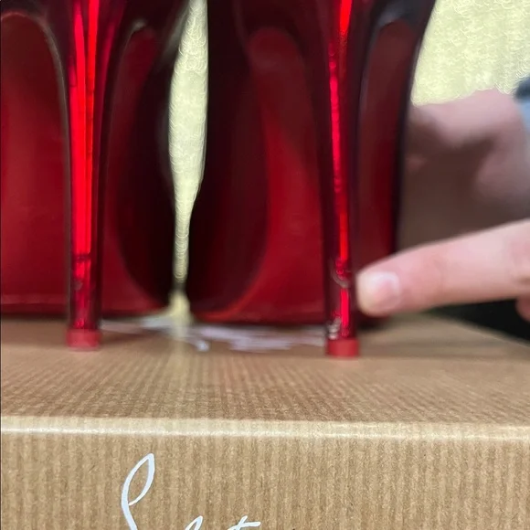 Christian Louboutin Glossy Red Heels - Picture 5 of 12